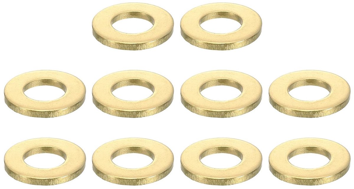 10 stuks ronde sluitringen, M12 x 24 x 2,5 mm, messing afdichtringen, gouden sluitringen, O-ring, platte afdichtringen voor schroeven, moeren, schroefdraadstang