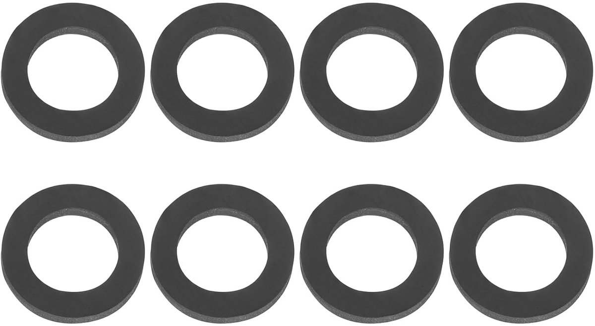 Platte afdichting, 8 stuks, 10 mm, binnendiameter 15 mm, buitendiameter eenvoudige afdichtringen, O-ring, afdichtring, afstandhouder voor waterkraan, buis, douchegrepen, zwart