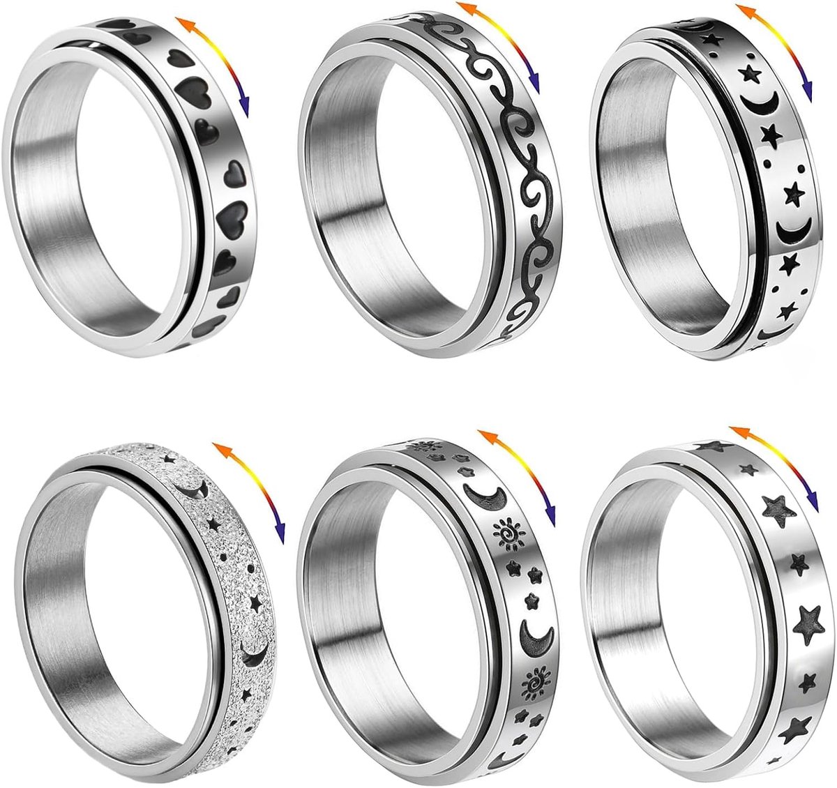 Ringenset heren spinner ringen voor vrouwen fidget band ringen voor vrouwen mannen
