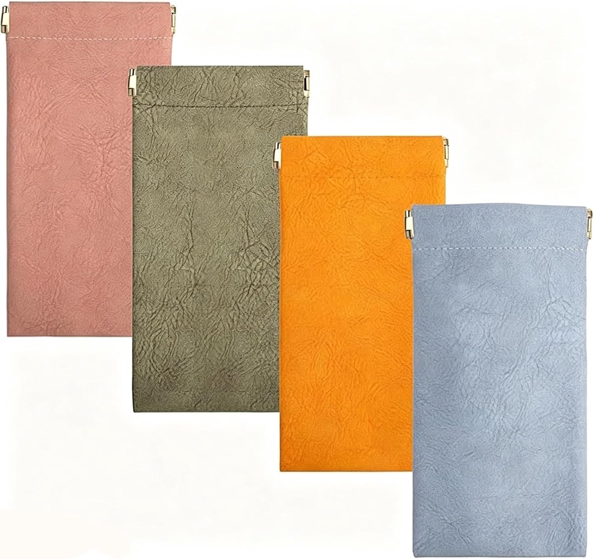 4 stuks brillenkoker zacht PU-leer zonnebril etui draagbare brillenkoker brillenkoker brillenetui zonnebril etui tas brillenkokers voor dames heren case