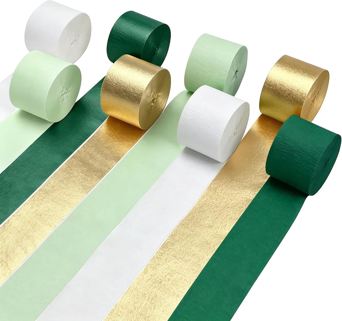 Crêpepapier Gekleurd 4,5 cm x 25 m, Salbei Kreppband Kleurrijk voor Partydecoraties, Verjaardagen, Baby Showers en Huwelijksfeesten, Crêpepapier Band voor Evenementdecoratie