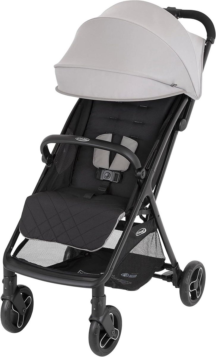 Compacte Kinderwagen - Lichtgewicht Buggy - Reizen met baby - Met één hand opvouwbaar - 0-22 kg - Steeple Grijs