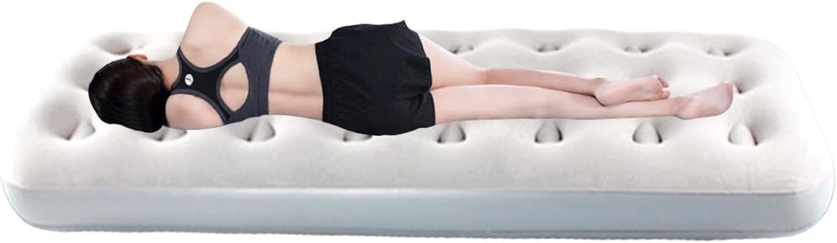 Luchtmatras - Opblaasbaar bed - Logeren en kamperen - Waterdicht en lekvrij - 185x76 cm - Grijs