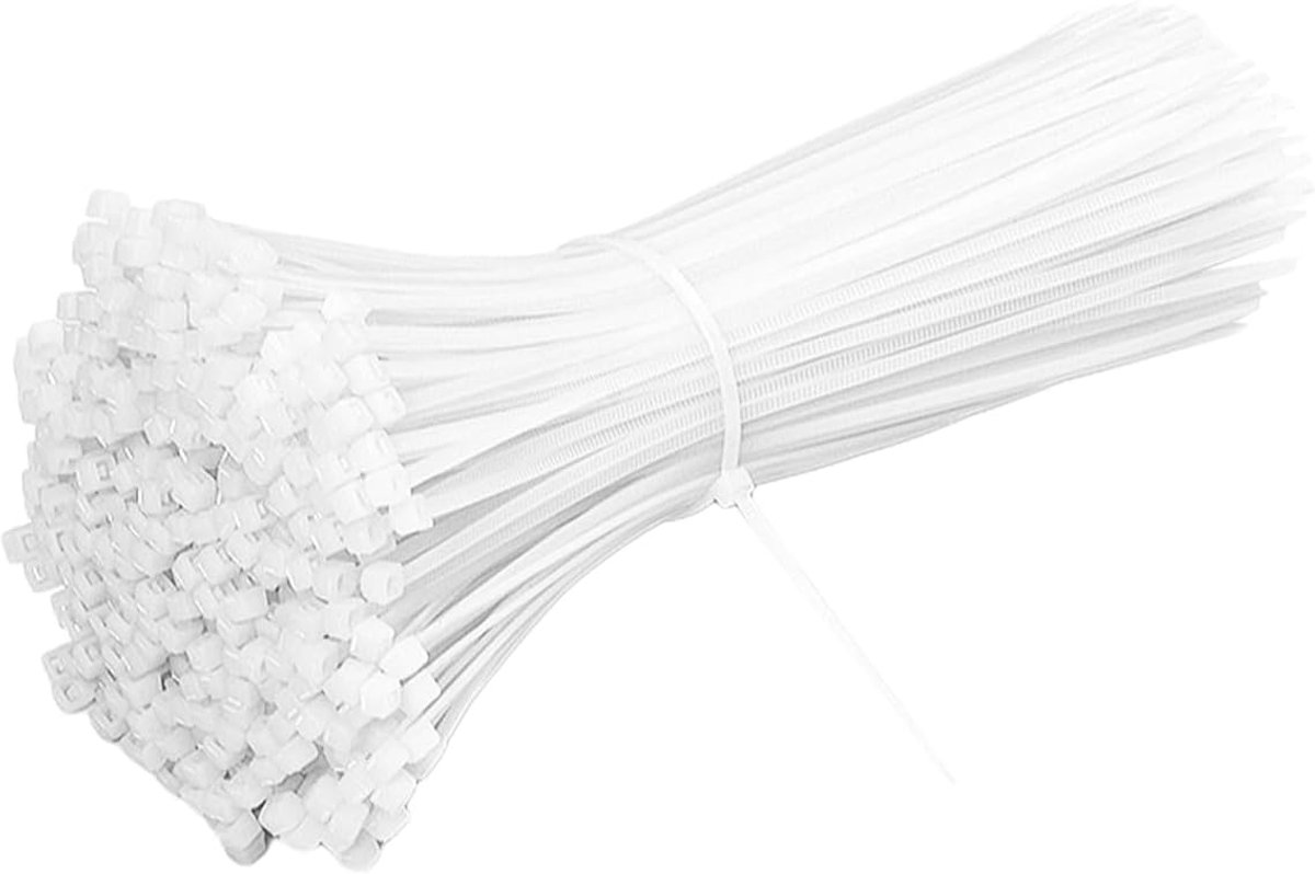 Kabelbinders 1000pcs - Wit - Nylon - UV-bestendig - Ideaal voor kabelbeheer - ShopVlot