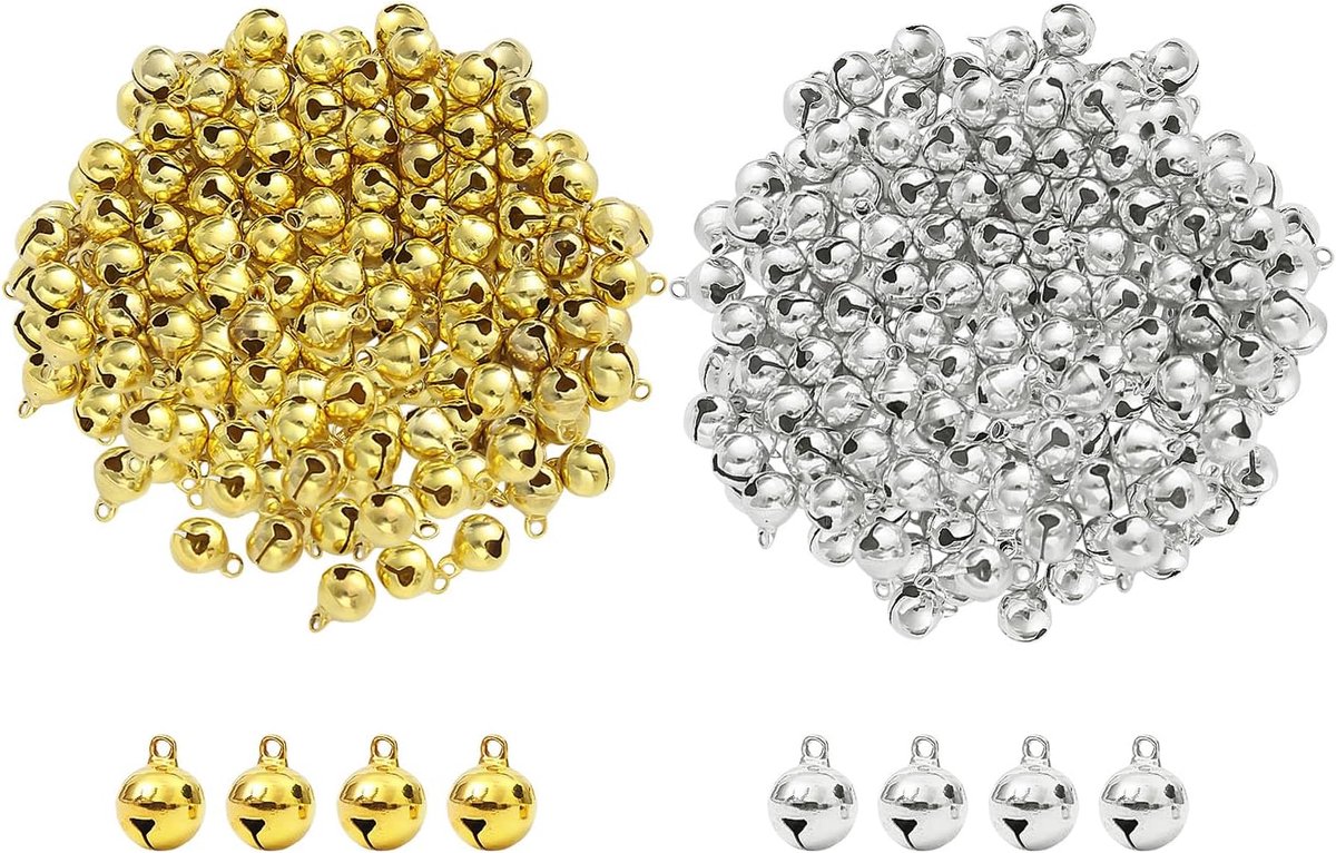Mini klokken 8 mm - koperen en zilveren varianten - luid metalen bellen - perfect voor DIY projecten - ShopVlot