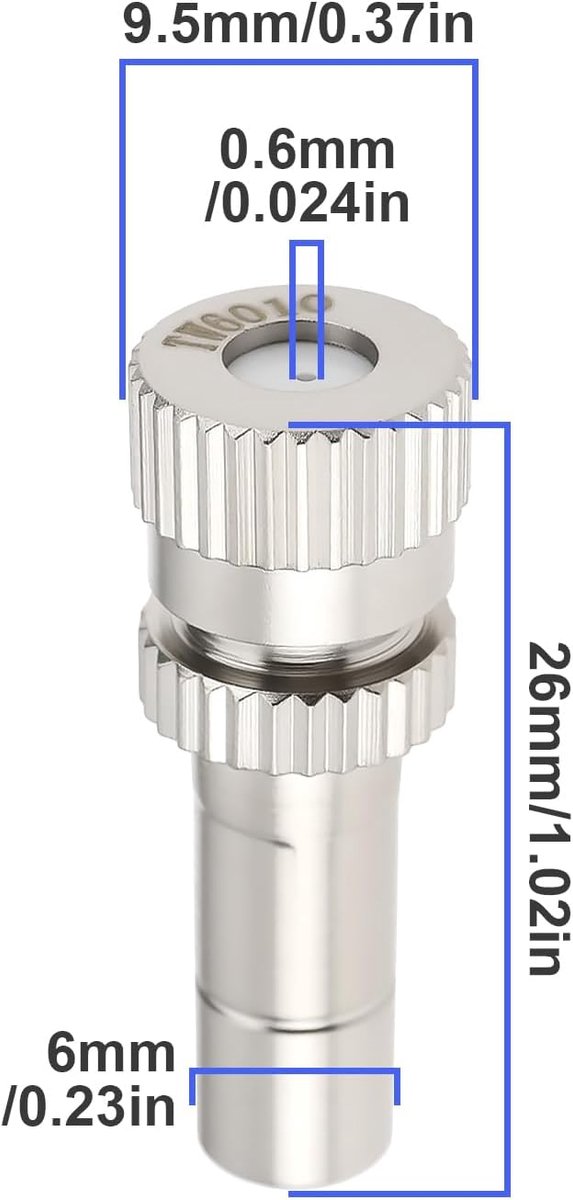 Atomiser Sprayer 20pcs 6mm - Staal - Delicate verneveling - Ideaal voor tuinen en kassen - ShopVlot