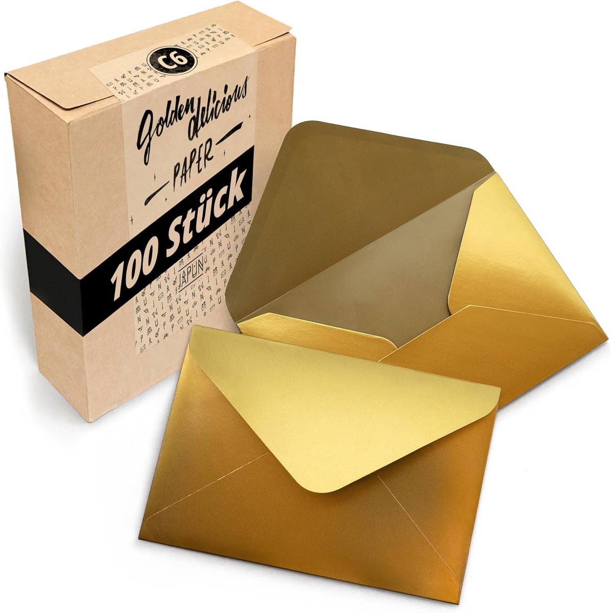 Enveloppen C6 - Goud - 120 g/m² - Geschikt voor uitnodigingen - ShopVlot