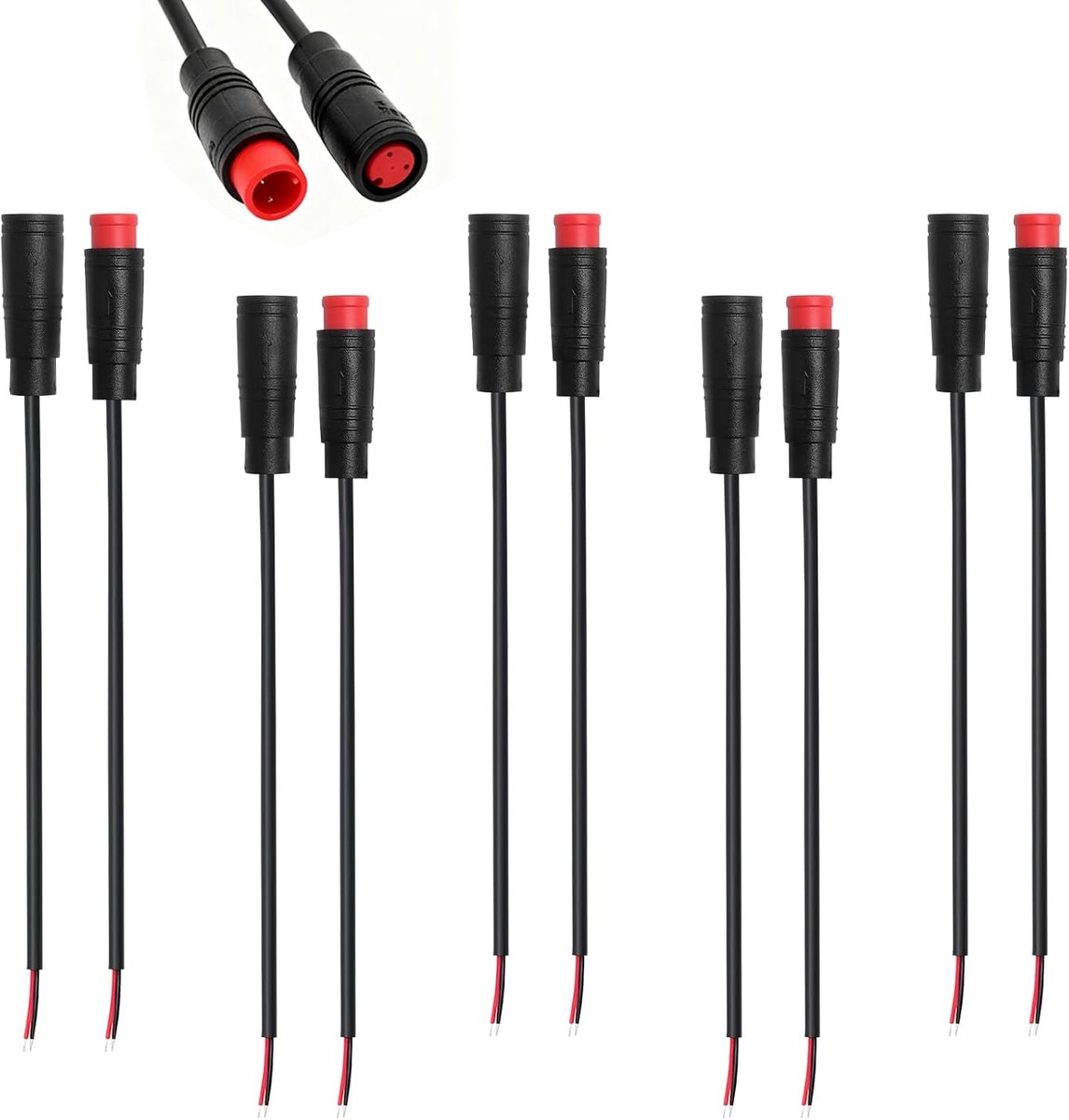 Waterdichte 2 Pin Connector - 20 cm Plug Kabel met Socket - IP65 Bescherming - Ideaal voor Fietslampen en E-bikes - ShopVlot