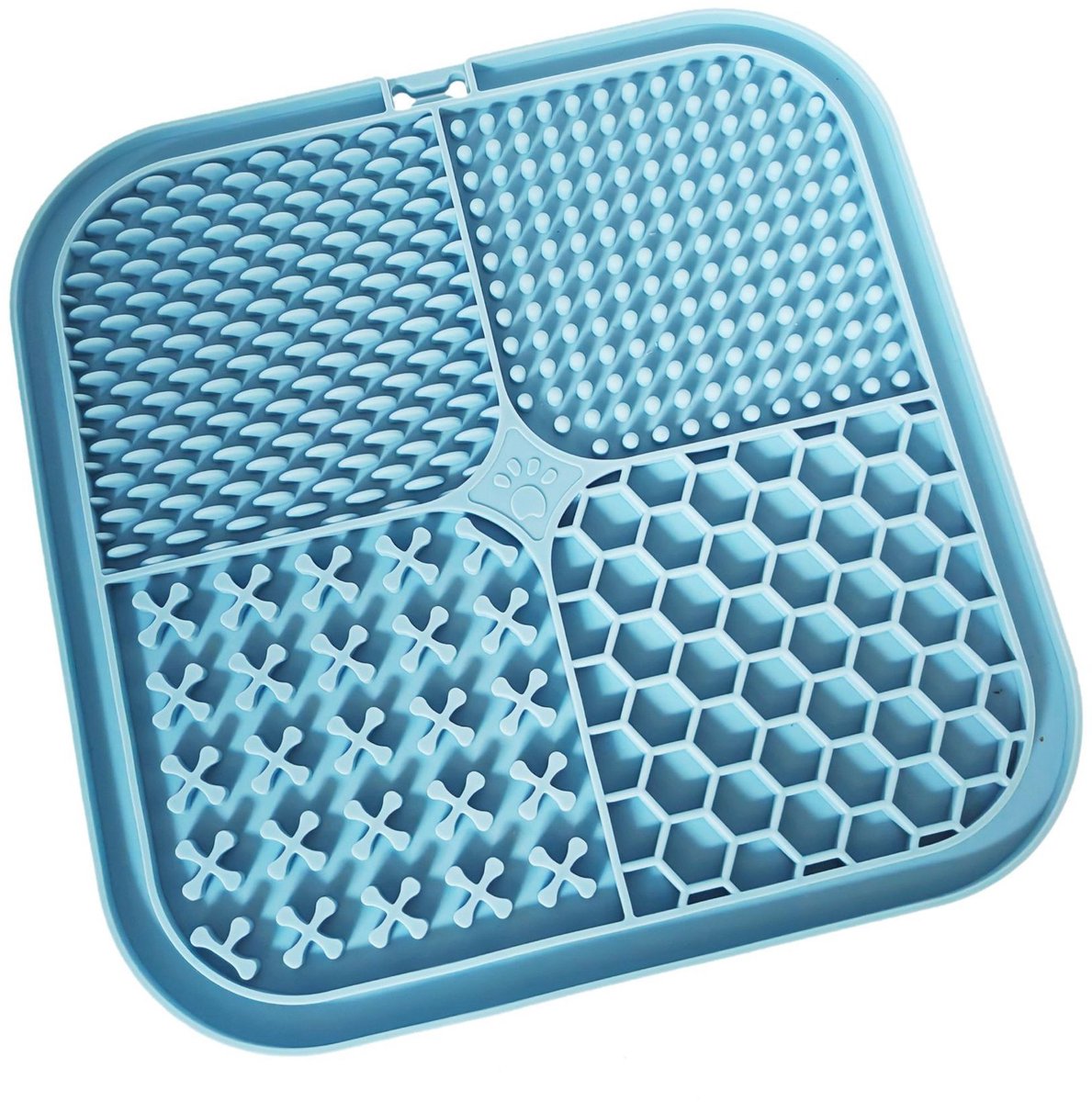 Claoner Likmat voor hond katten - Food grade silicone - Antislip zuignap - Slow feeder - Makkelijk schoonmaken - Blauw