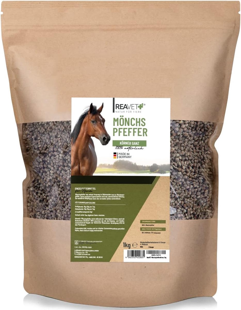 Monniksppepper voor paarden - 1 kg - pure natuurlijke zaden - ondersteunt hormonale balans - ShopVlot