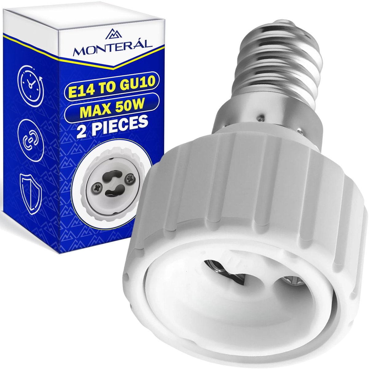 Lamp fitting adapter E14 naar GU10 - 2 stuks - max. 50W - ideaal voor eenvoudige vervangingen - ShopVlot