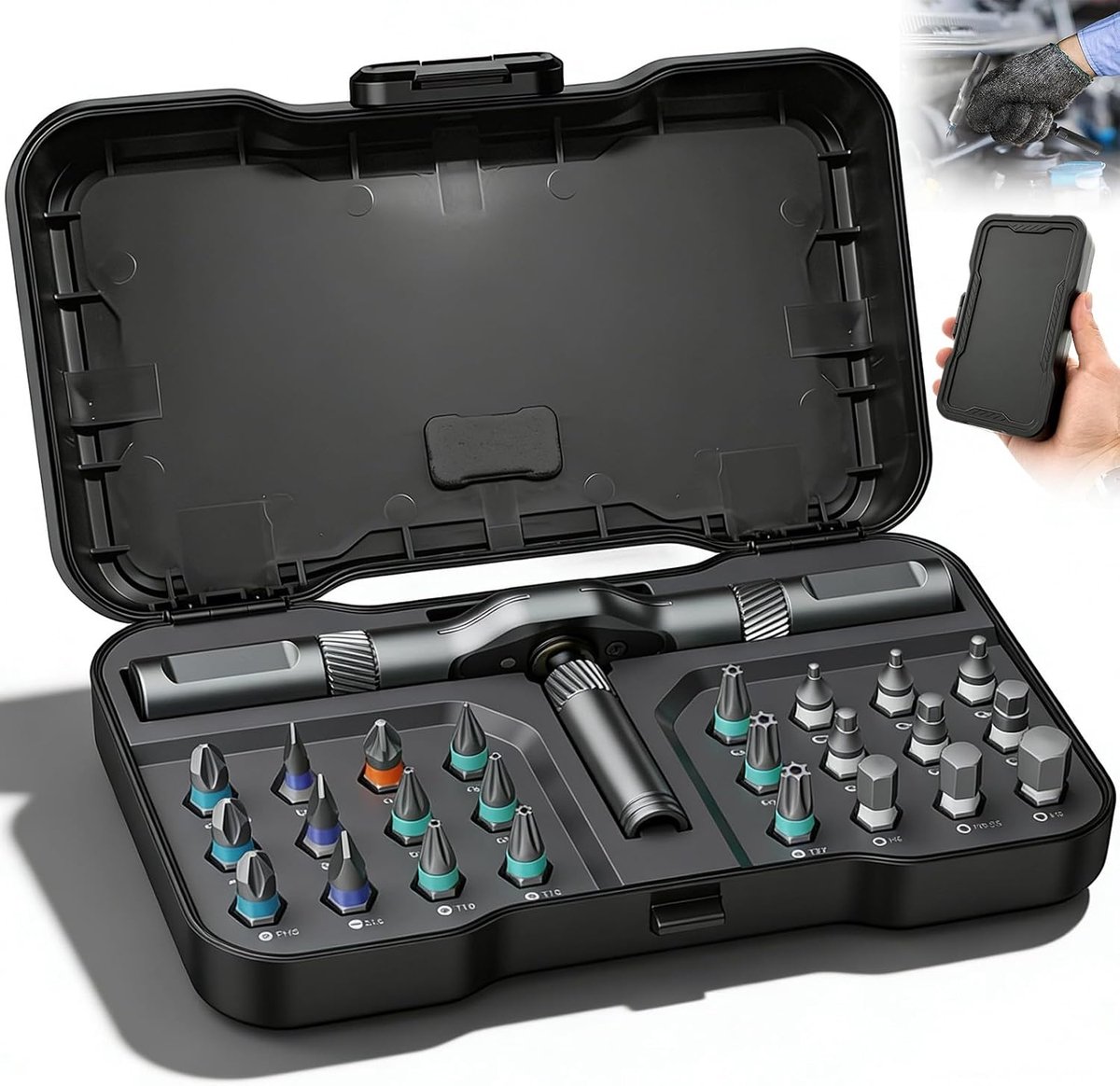 24-in-1 schroevendraaierset - afneembare handgreep - magnetisch - ideaal voor meubelmontage - ShopVlot
