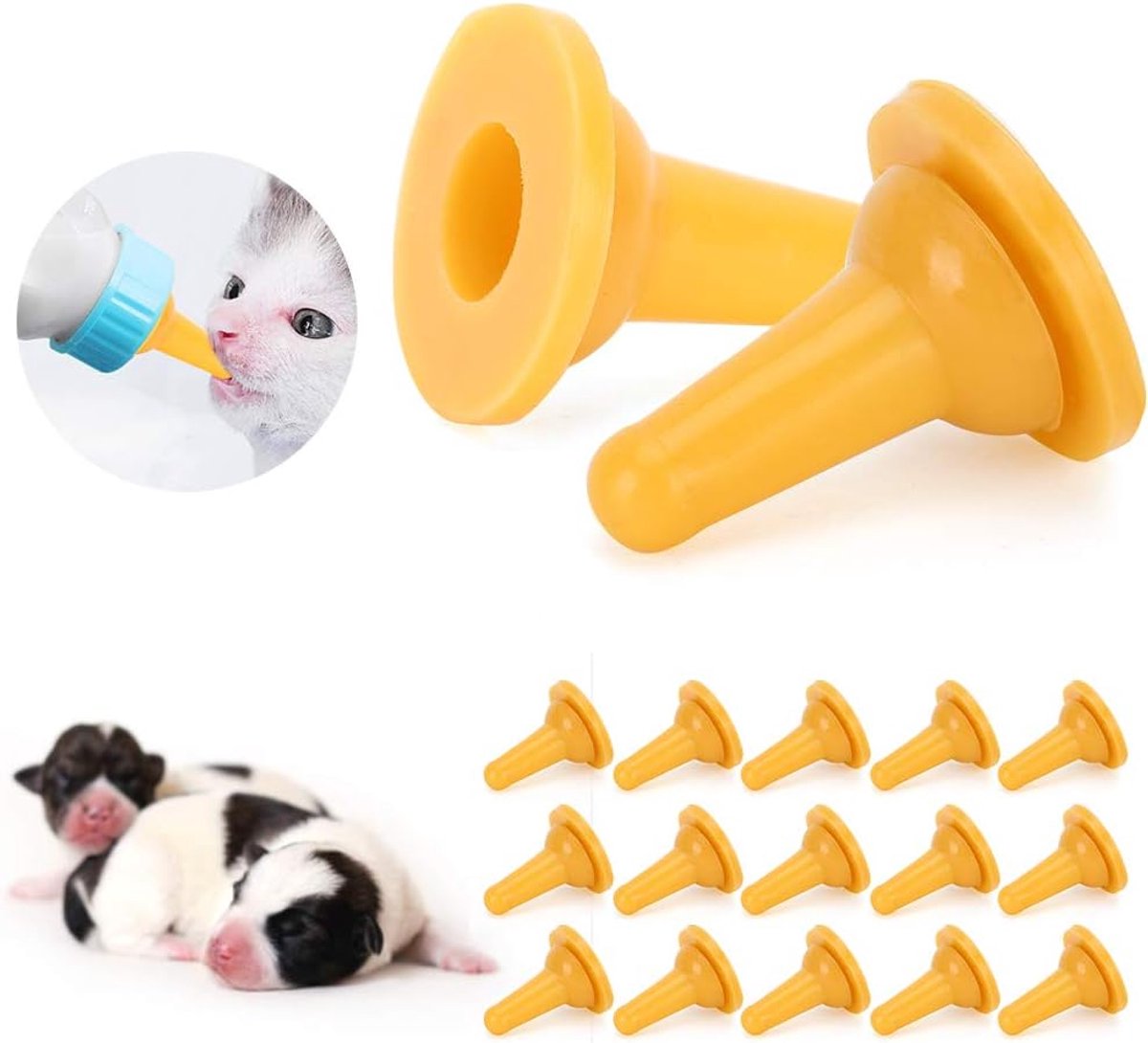 Feeding Bottle Nipple, Pet Bottle Nipple Silicone Soft Kat Hond Feeder Nipple Puppy Nursing Flessen Vervanging Nipple Fopspeen Pet Feeding Tool voor Pet Puppy Kitten
