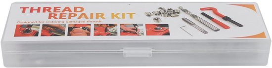 Reparatieset met transparante plastic doos, reparatiegereedschap, 25 stuks, draadreparatieset, geschikt voor staal, ijzer, aluminium, blinde gatverwerking — afbeelding 5