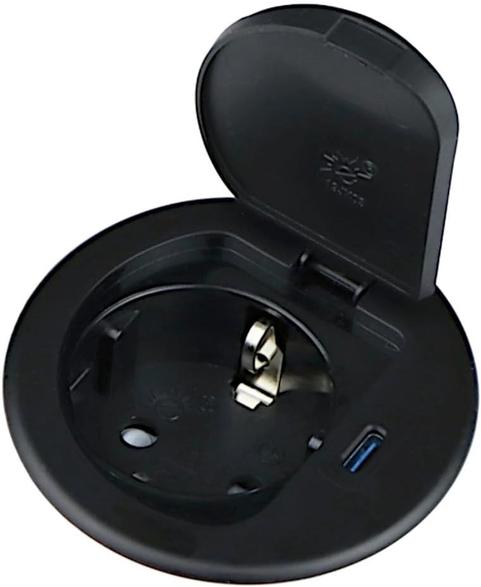 stekkerdoos 1 aansluiting - USB-C - inbouwstopcontact met 1.8 m kabel - ruimtebesparend - SnelShoppen