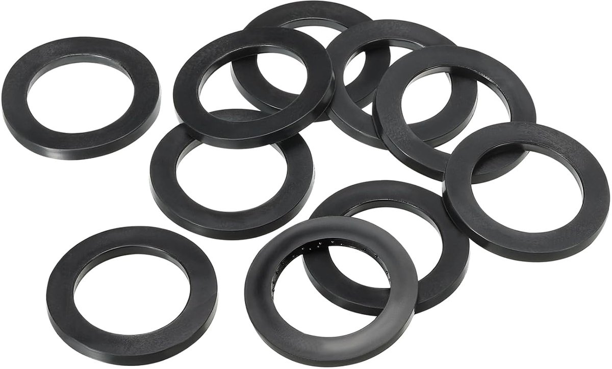 M30 rubberen sluitringen, rubberen afdichting, rond, 10 stuks, 30 mm ID, 40 mm OD, 3 mm dik, platte sluitringen, set, afdichtingsrubber voor kraanbuis, bevestigingsschroef, zwart