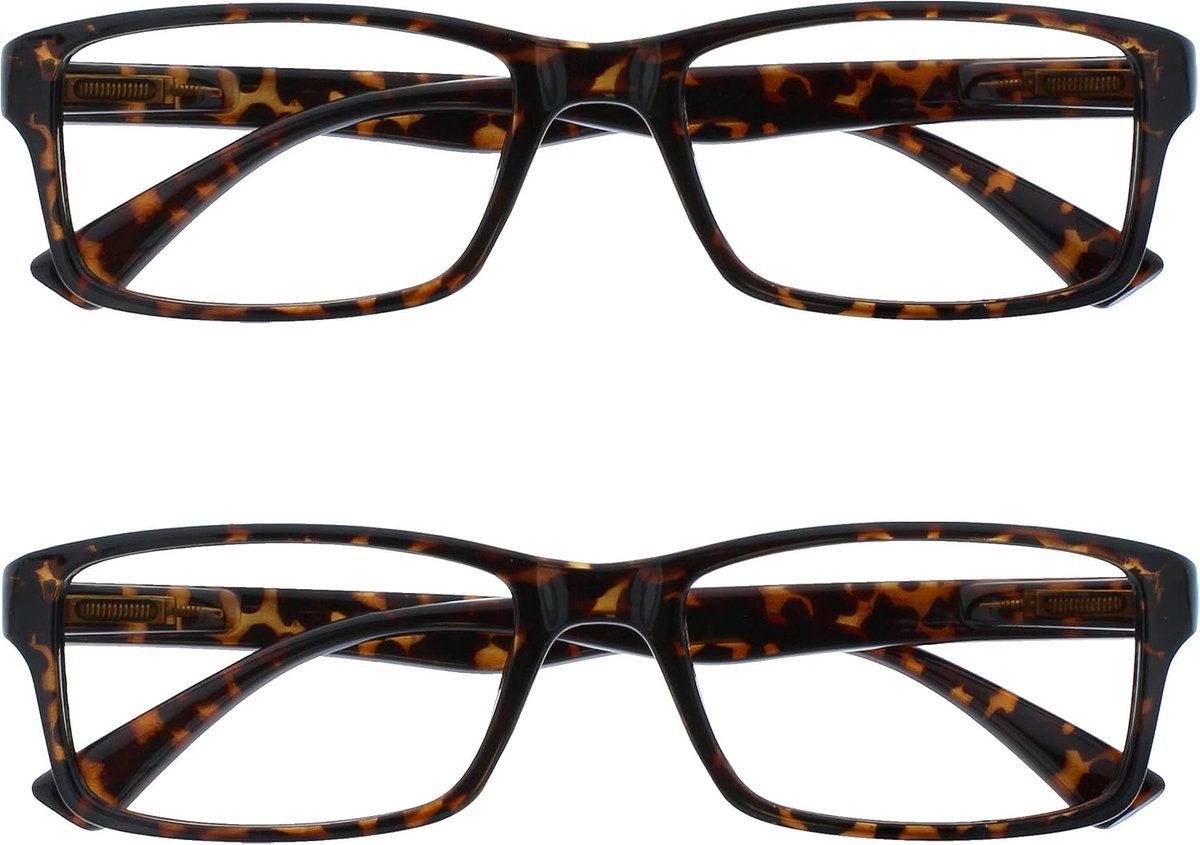 Bruine Schildpad Lezers Waarde 2 Stuks Ontwerper Stijl Mannen Vrouwen RR92-2 +2,00