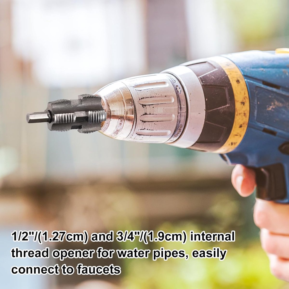Pijp Draadsnijset voor Elektrische Boormachine, PVC-Draadmakergereedschap met Handschoenen Kunststof Buiskraan-Matrijsset met 3 Matrijzen 1,27 cm 1,9 cm 2,54 cm