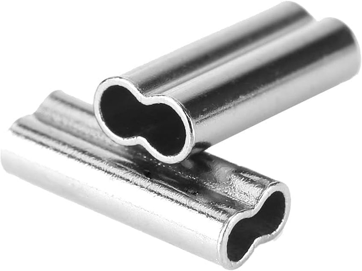 100stks Vismouwen, Dubbele Vat Mouwen Koperen Buis Connectors 1/1.2/1.4/1.6/1.8/2mm
