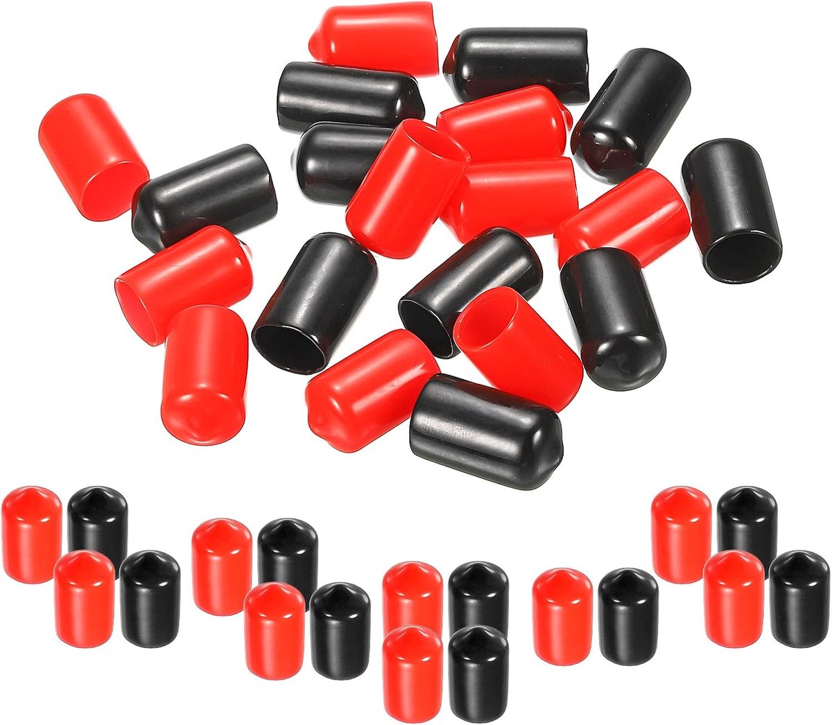 20 stuks rubberen eindkappen assortiment 11 mm vinyl schroef schroef bescherming schroef zwart rood