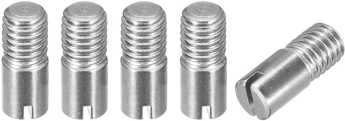 sourcing map 5 stuks M8 x 20 mm cilinderpen met sleuf van 304 roestvrij staal, schroefdraadpennen voor meubels en kasten