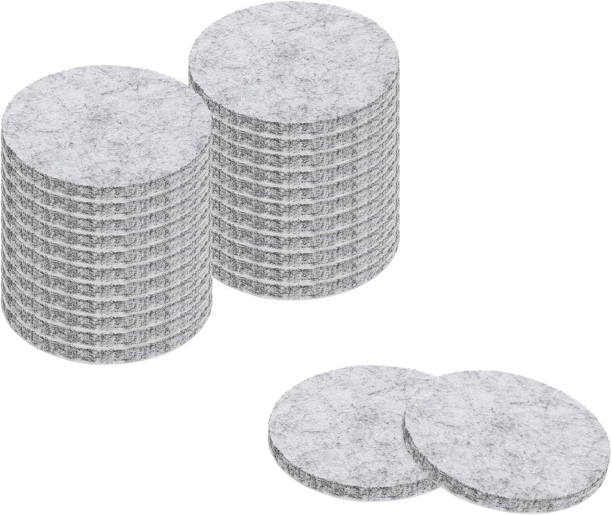 Meubelglijders, 24 stuks, 2,5 inch, rond, zelfklevend, van vilt, voor meubels, poten, poten, parket van hard hout (grijs)