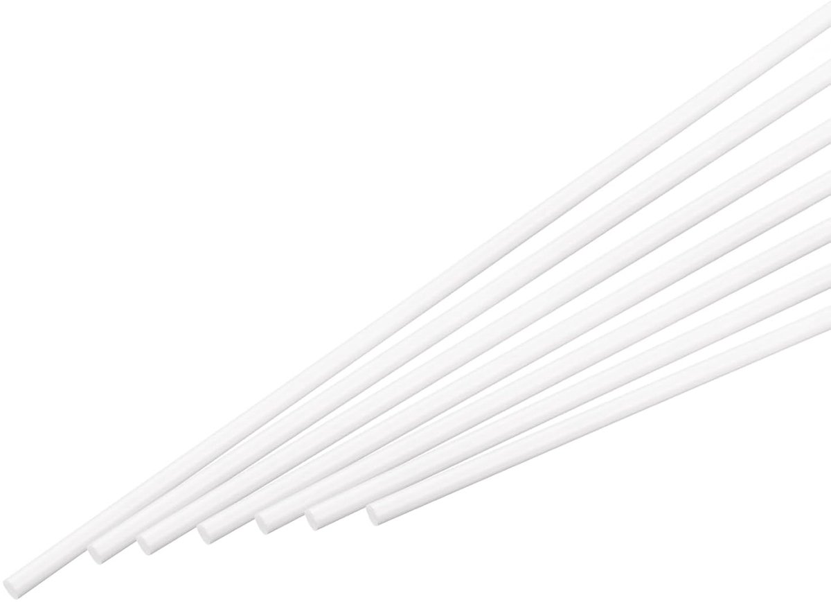 Verpakking met 15 stuks ABS kunststof staaf ronde staaf 5 mm 250 mm | Voor doe-het-zelf modelmateriaal, architectuurmodelbouw, doe-het-zelf zandtafel
