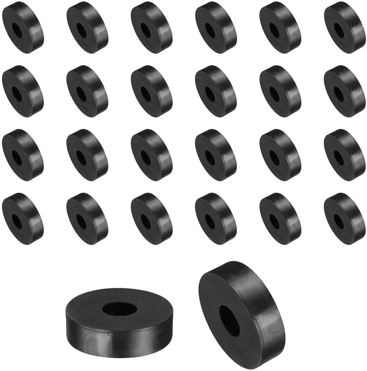 36 stuks rubberen sluitringen, 18 mm buitendiameter x 6 mm binnendiameter x 5 mm hoogte, ronde rubberen bussen, dikke rubberen sluitringen, voor huis- en autoaccessoires
