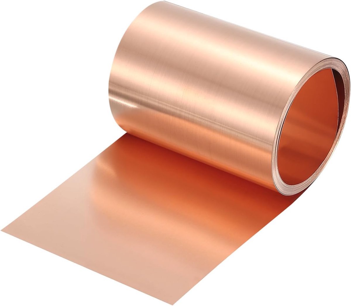 Koperfolie, 2500 mm x 90 mm x 0,08 mm, 4 inch x 8,2 ft 38 gauge 99,9% pure koperen flashing strip metalen folie plat, voor elektriciteit, doe-het-zelfprojecten (meerdere maten)