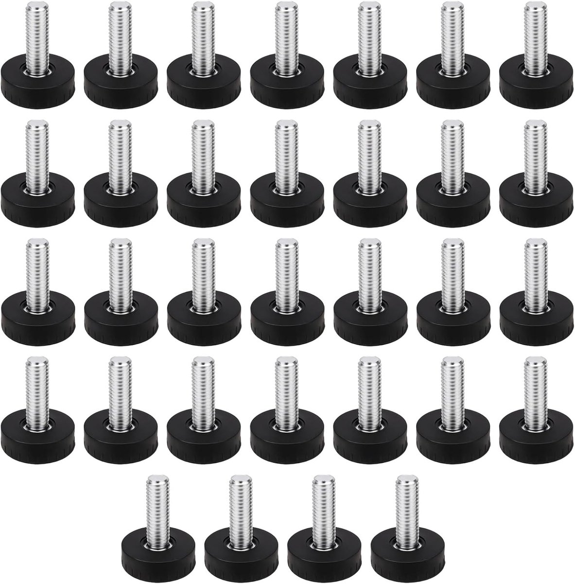 32 stuks, verstelbare meubelpoten, sokkel, zwart, kleine stelvoet, meubelpoten, meubelglijders, meubelvoet met schroeven, nivelleringspoten, voor meubels, poten, stoel (M8 φ25*M8*23)