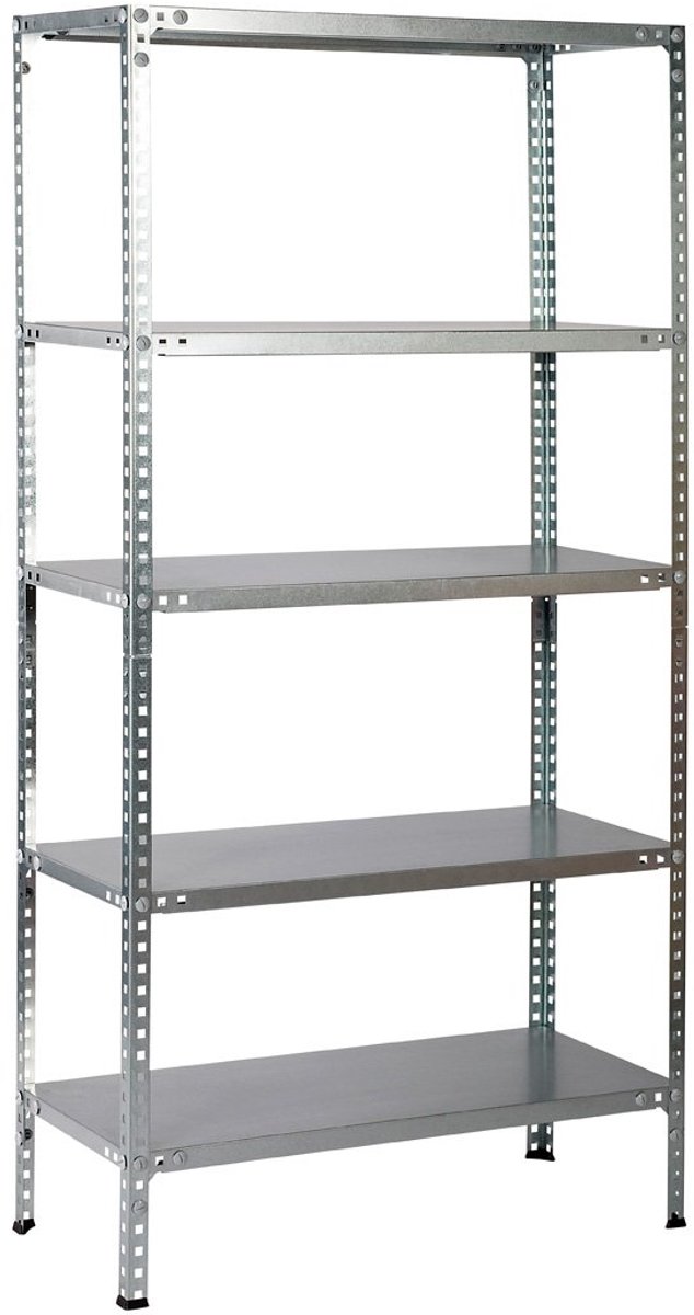 100 Verstelbare metalen rekken met 5 planken 200 x 100 x 40 mm verzinkt