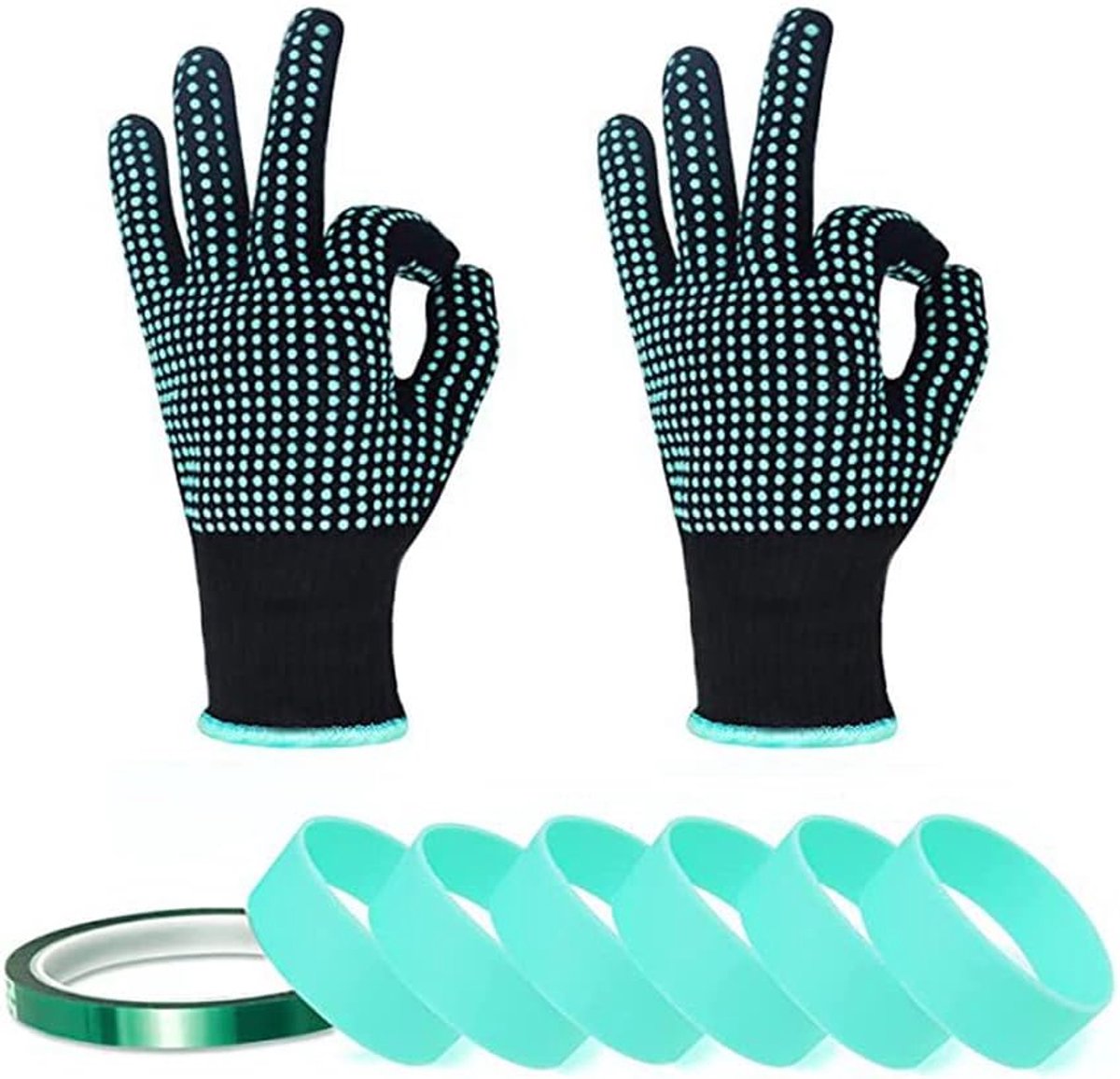 9 STKS Siliconen Bands voor Sublimatie Tumbler Elastische Sublimatie Blanks Tumblers Siliconen Bands Kit met Hittebestendige Tape en Handschoenen