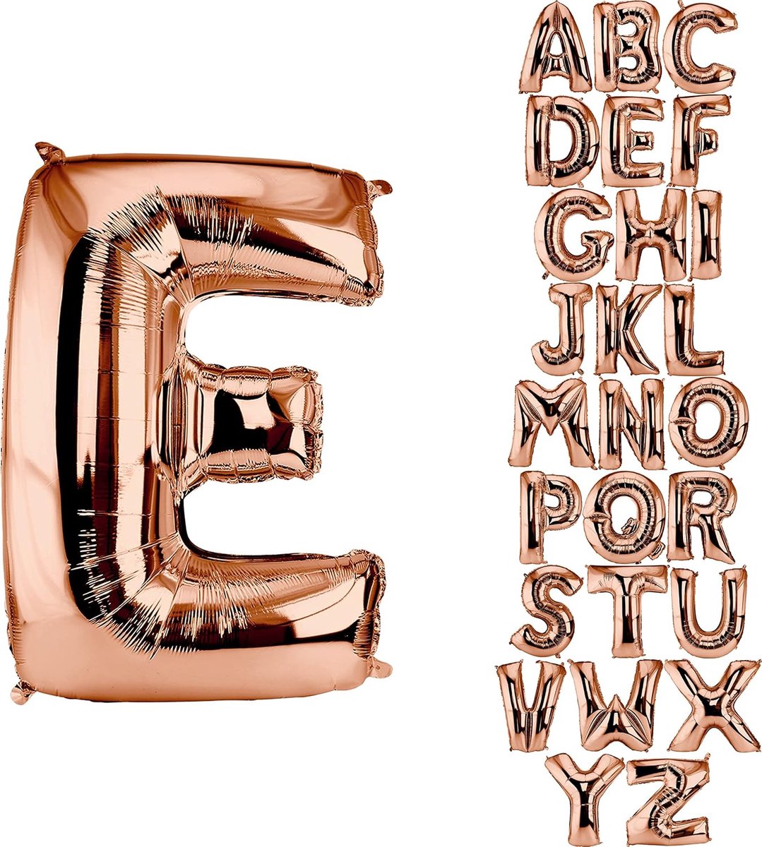 folieballon roségoud 100cm verjaardagsballon bruiloft decoratie (Letter E)