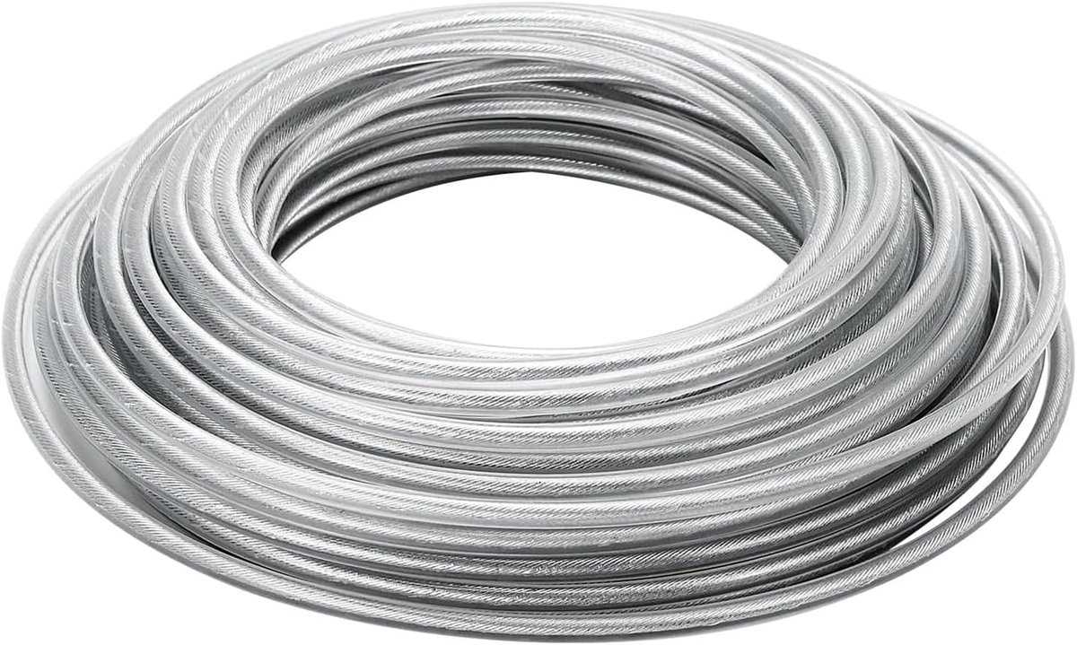 Draad, 3 mm x 45 m trimmerdraad, versterkt met staaldraad, grastrimmerdraad, voor Weed Grass Yard Garden