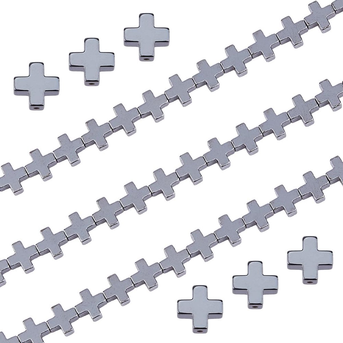 1 Strand Natuurlijke Amethist Kralen Strengen Zwart Kruis Vorm Strengen Charm Kleine Assortimenten Accessoires Voor Diy Ketting Hangers Ambachten Armbanden