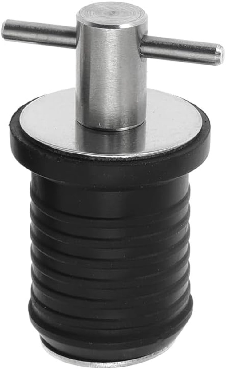 Boot Afvoerplug T-handvat Rubberen Afdichtingspluggen Draai-type Spuigat Plug voor 32mm Afvoergat (Zilver)