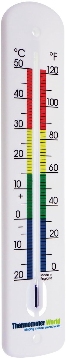 Buitenthermometer 380 mm - analoog - kleurgecodeerde zones - ideaal voor de kas - SnelShoppen