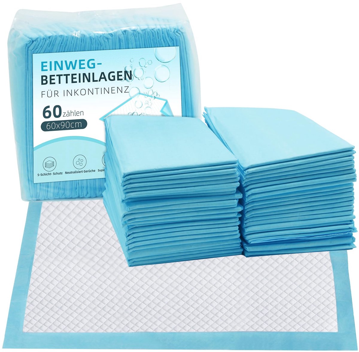 Wegwerpbedpads voor incontinentie 60 x 90 cm - 60 stuks - absorberend - voorkomt vlekken - SnelShoppen