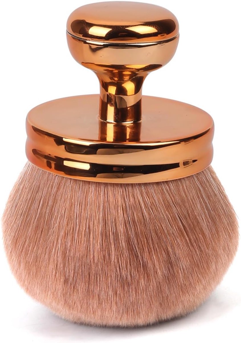 Zelfbruinende Borstel, Ovaal Lichaamsmake Upborstel met Brede Borstelkop Zelfbruinerborstelapplicator Zonnebrandborstel voor Make-Up Benen Armen Gezicht Lichaam (Rosé Goud)