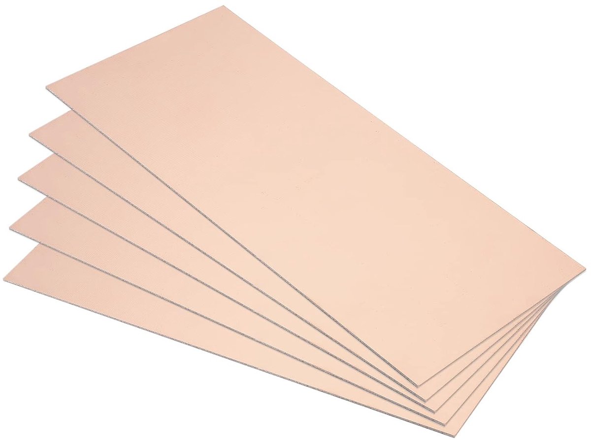 FR4 Dubbelzijdig Bekleed Koper, 5 Pak 200 x 100 x 1.2mm PCB Gelamineerde Printplaat