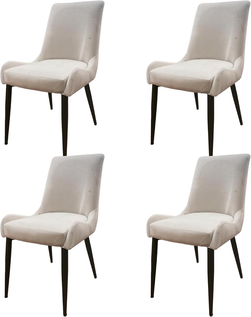 Eetkamerstoel Wavevorm - Luxe beige met gouden poten - Elegante uitstraling - Perfect voor uw eetkamer - SnelShoppen
