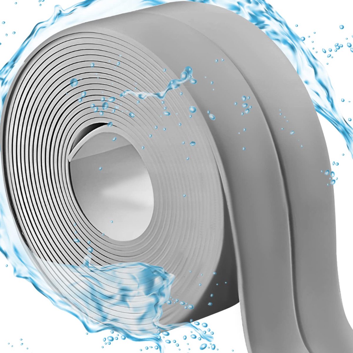 Waterdichte afdichtband 3,2m - zelfklevend PVC - grijs - ideaal voor douche en bad - SnelShoppen