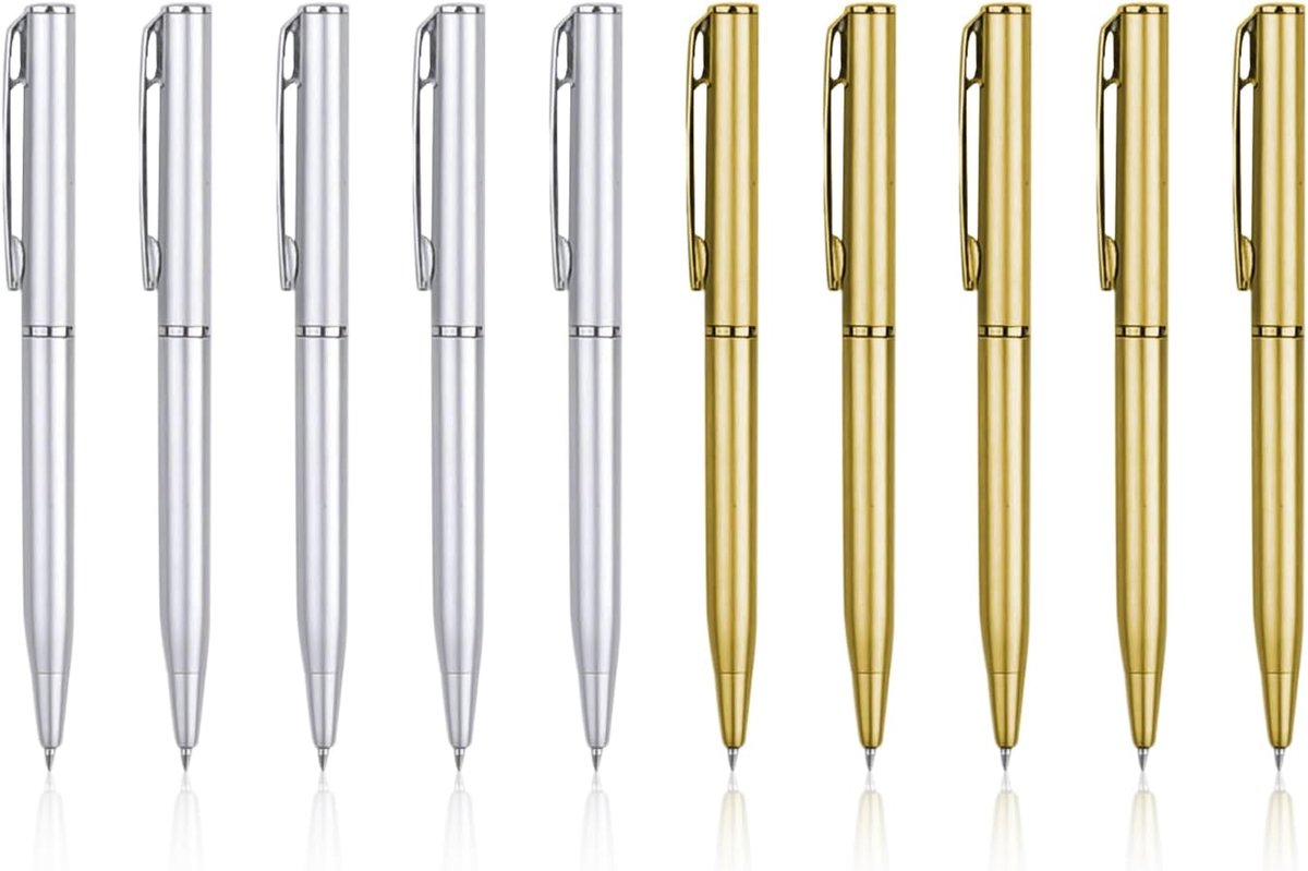 Balpennen, Draagbare Draagbare Pennen, Dagelijkse Kantoor Markers, Student Schrijven Benodigdheden (Goud, Zilver).