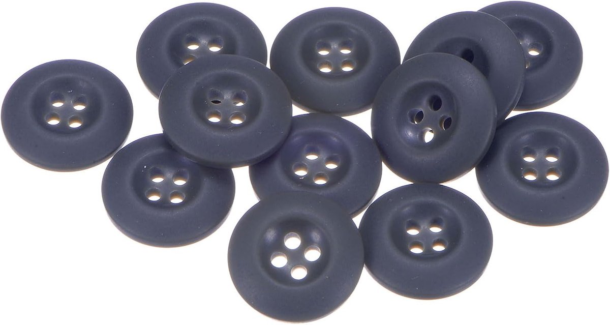 Knopen 4/5 inch (20 mm) plat rond van hars met 4 gaten voor militaire uniformen broeken jassen tassen donkerblauw