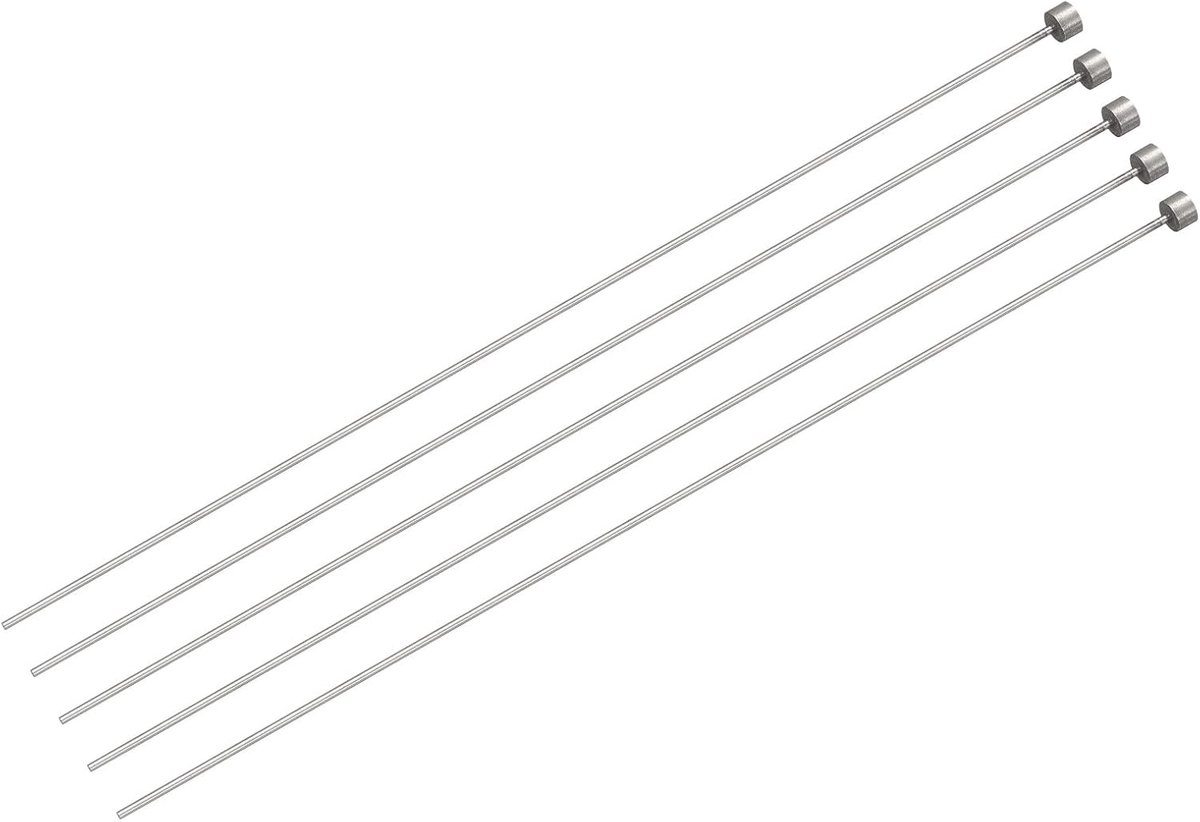 Sourcing map 5 stuks rechte uitwerper pennen 1 mm (3/64") diameter 65Mn staal 200mm (8")