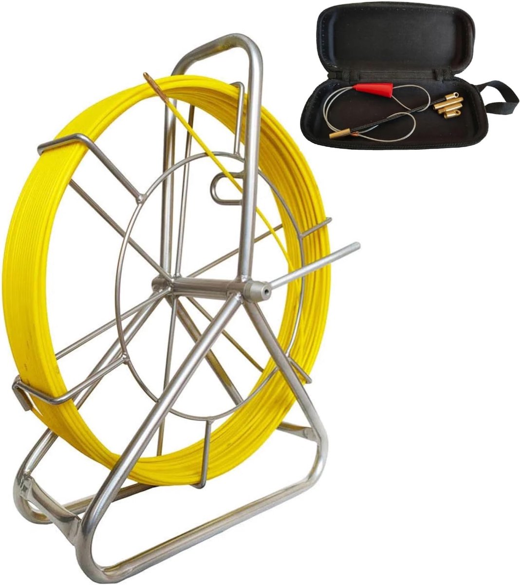 100 m Ø 4,5 mm incl. stalen haspel visband glasvezel kabel wiel 304 roestvrij staal visband buis Rodder