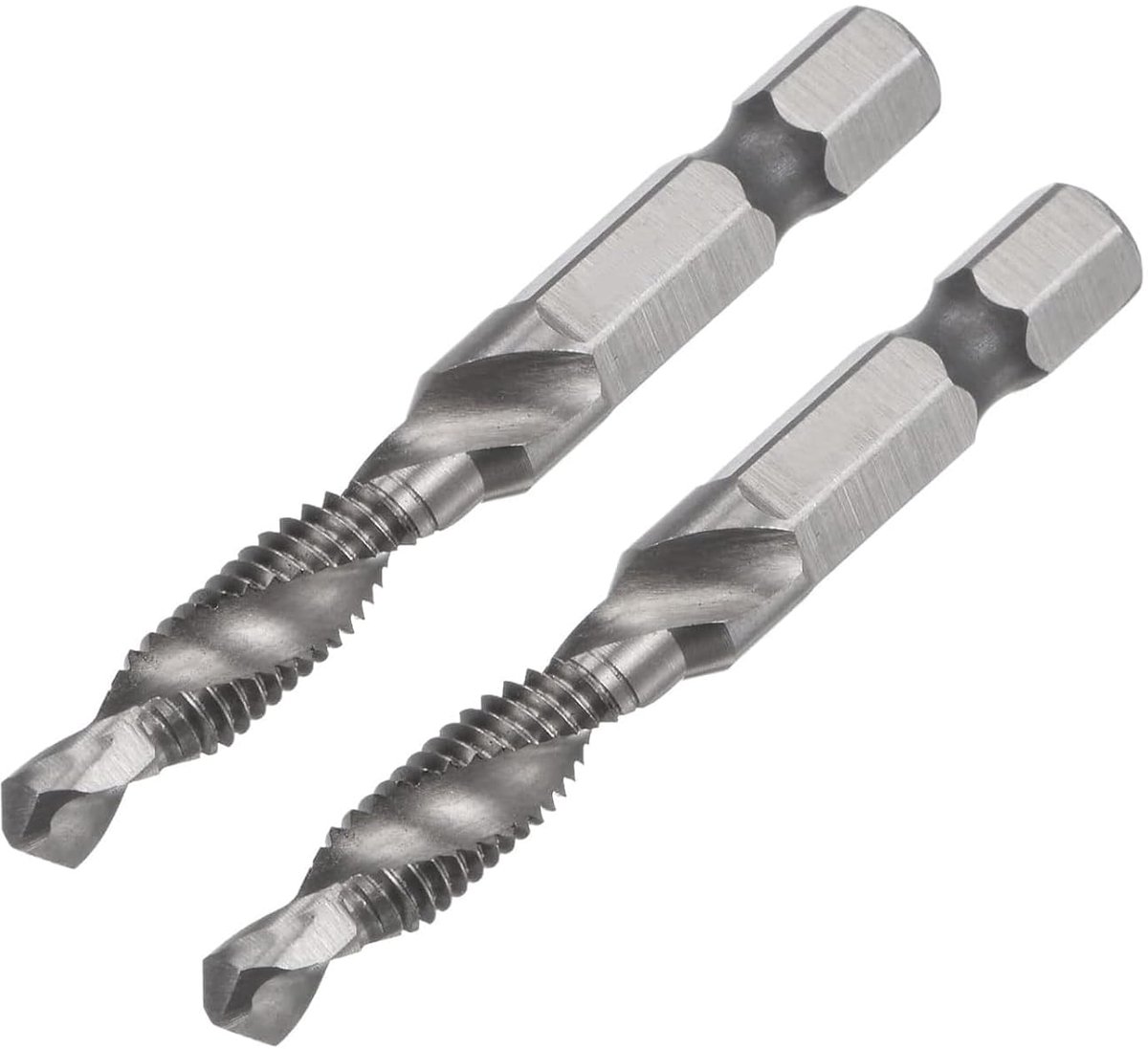2 stuks gecombineerde boor, schroefdraadboor M6 x 1, TiAlN gecoat, spiraalsnijde van kobalt, reservegereedschap voor metaalbewerking