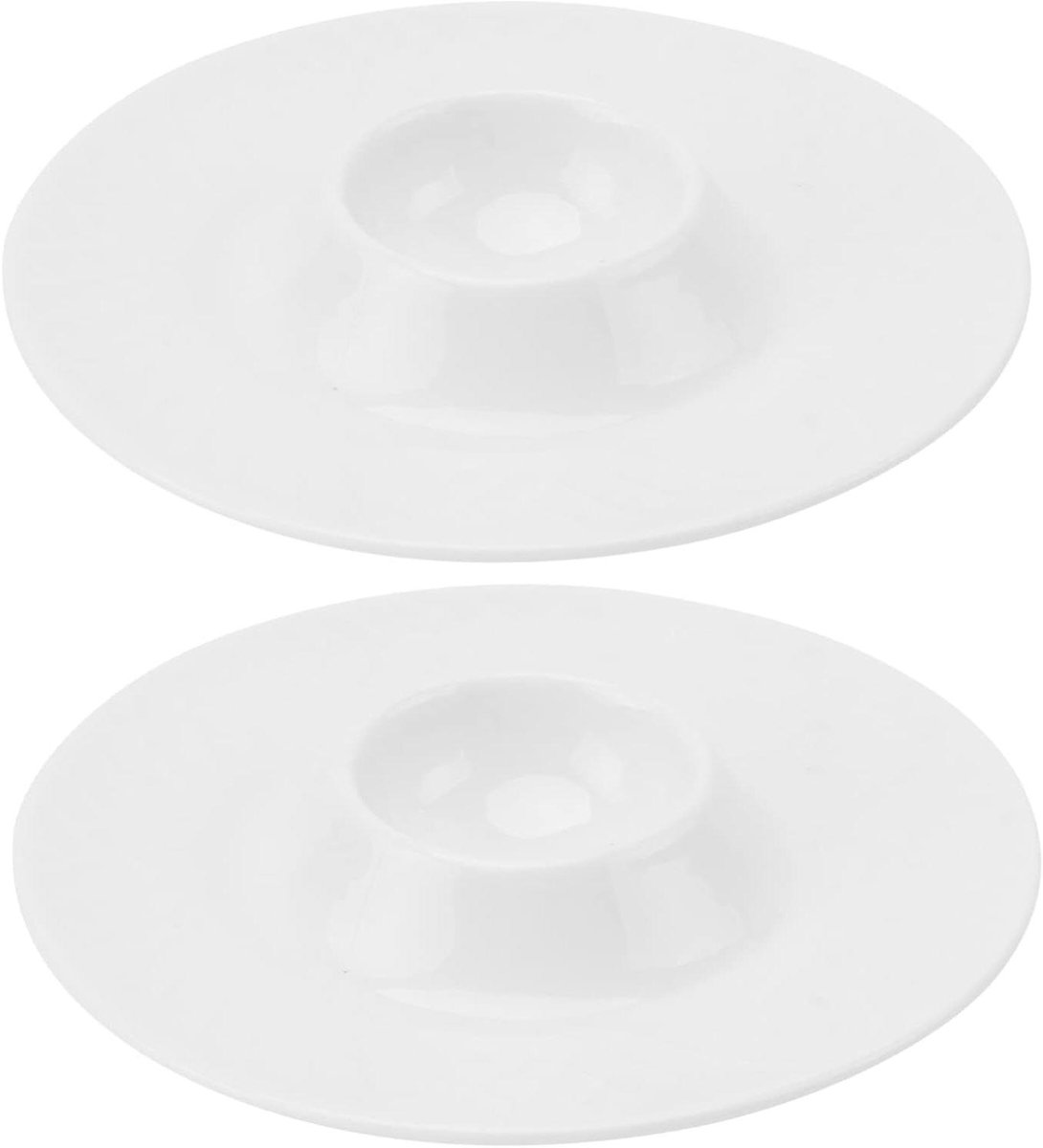 Keramische Eierdopjes - Eierhouders Ontbijt - Serveren van Eieren - Stabiele Stand - 10x10x2.5 cm - Wit