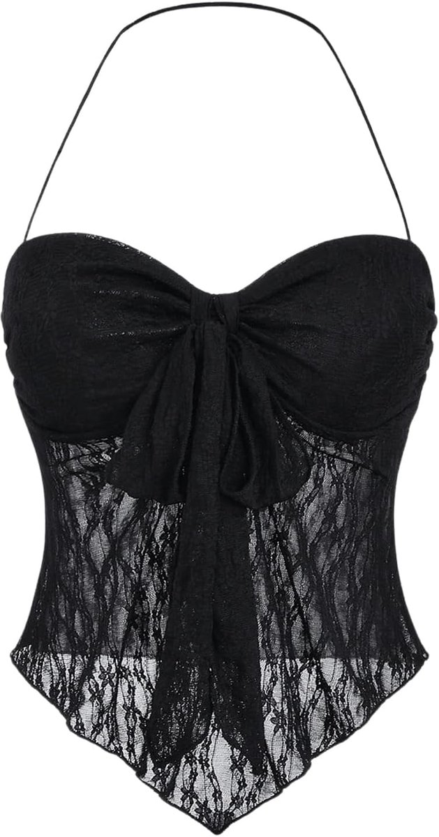 Y2K Crop Top voor dames, asymmetrisch bovenstuk, transparante zomertop