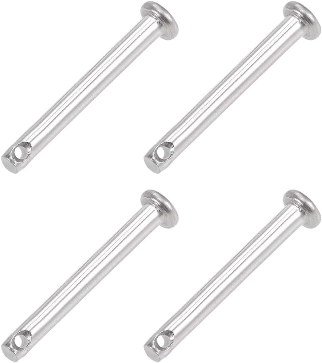 Sourcing map 4 stuks vorkbouten enkele gat platte kop 304 roestvrij staal link scharnierpen 3 mm x 25 mm